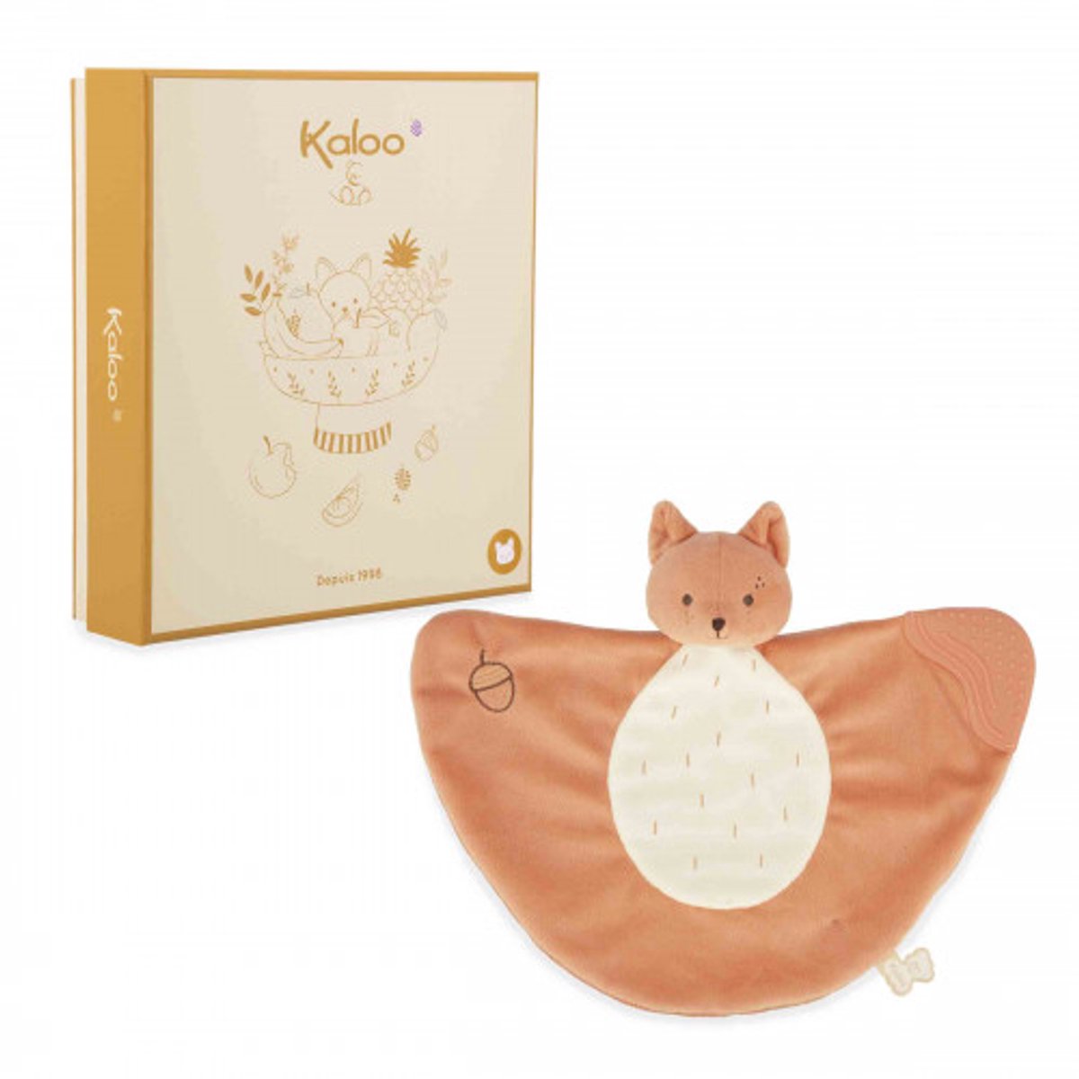 Kaloo grignoti - bijtspeelgoed - knuffeldoek - eekhoorn
