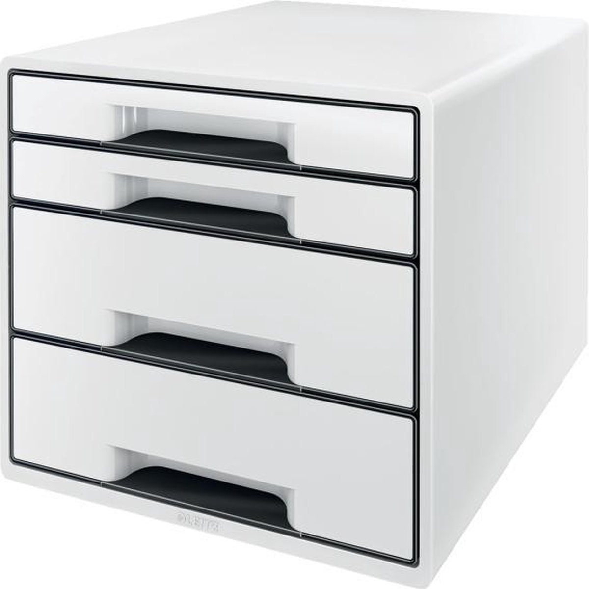 Leitz wow cube ladenblok met 4 laden - opberger met vakken - voor kantoor en thuiswerken - ideaal voor thuiskantoor - wit grijs