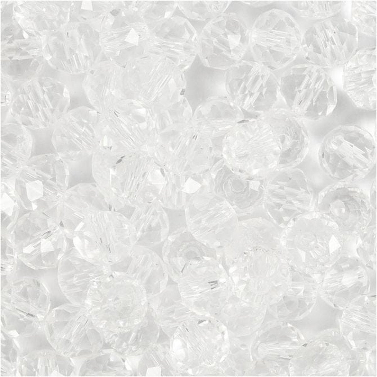 Creativ company glas facet kralen 5x6 mm kristal 100 stuks