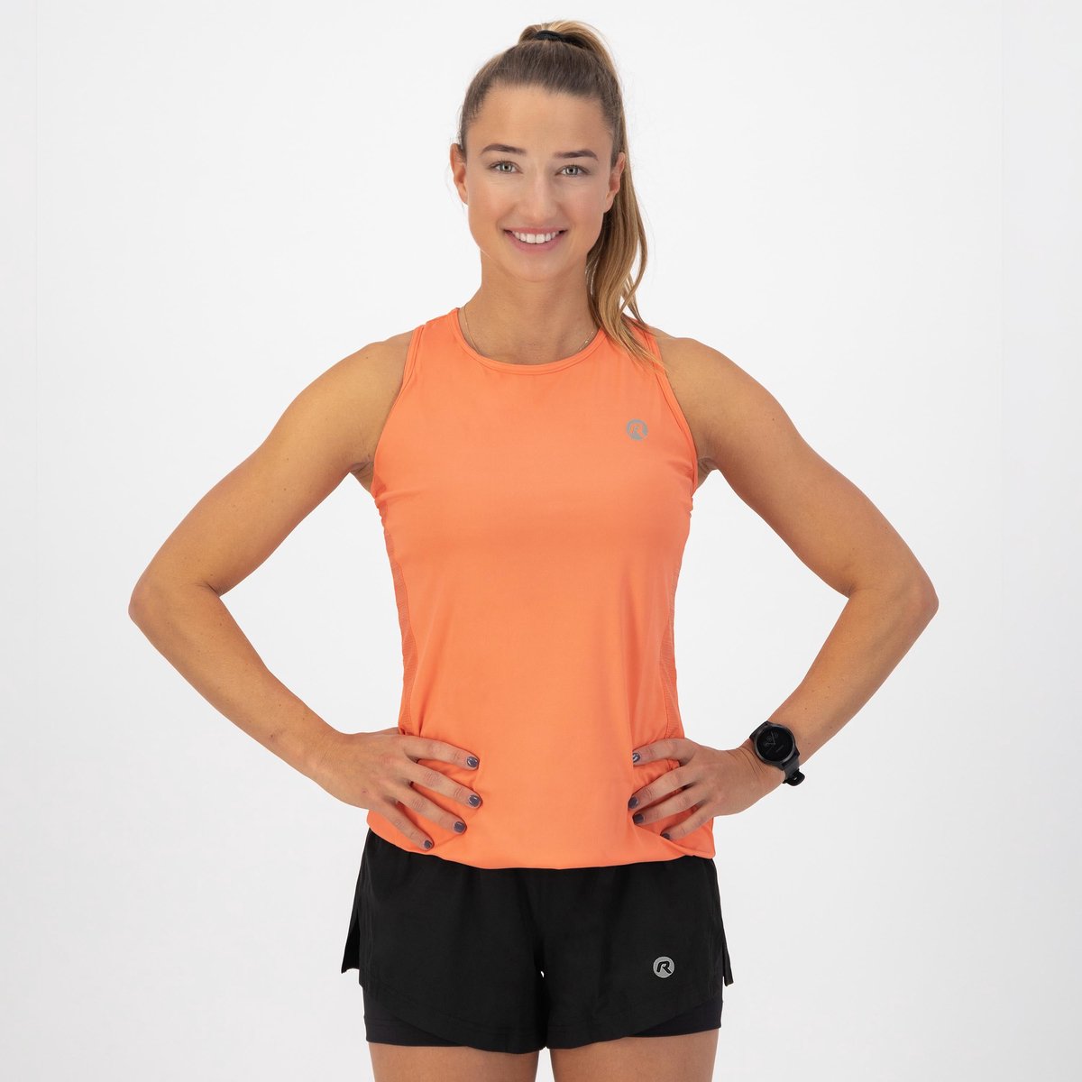 Rogelli core dames hardloopsinglet - mouwloos - koraal