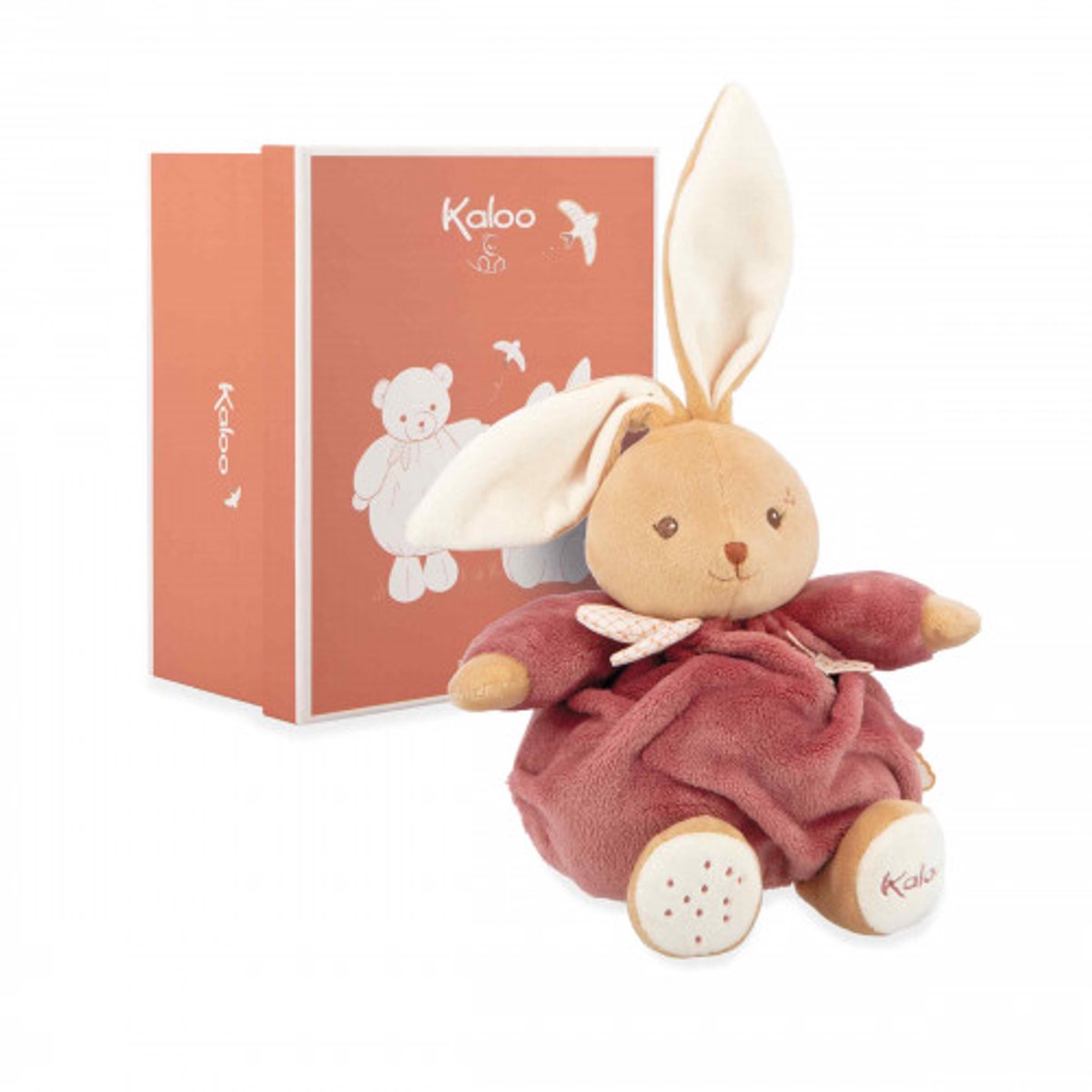 Kaloo patapouf - knuffel - konijn - bordeaux kleur - 17 cm.