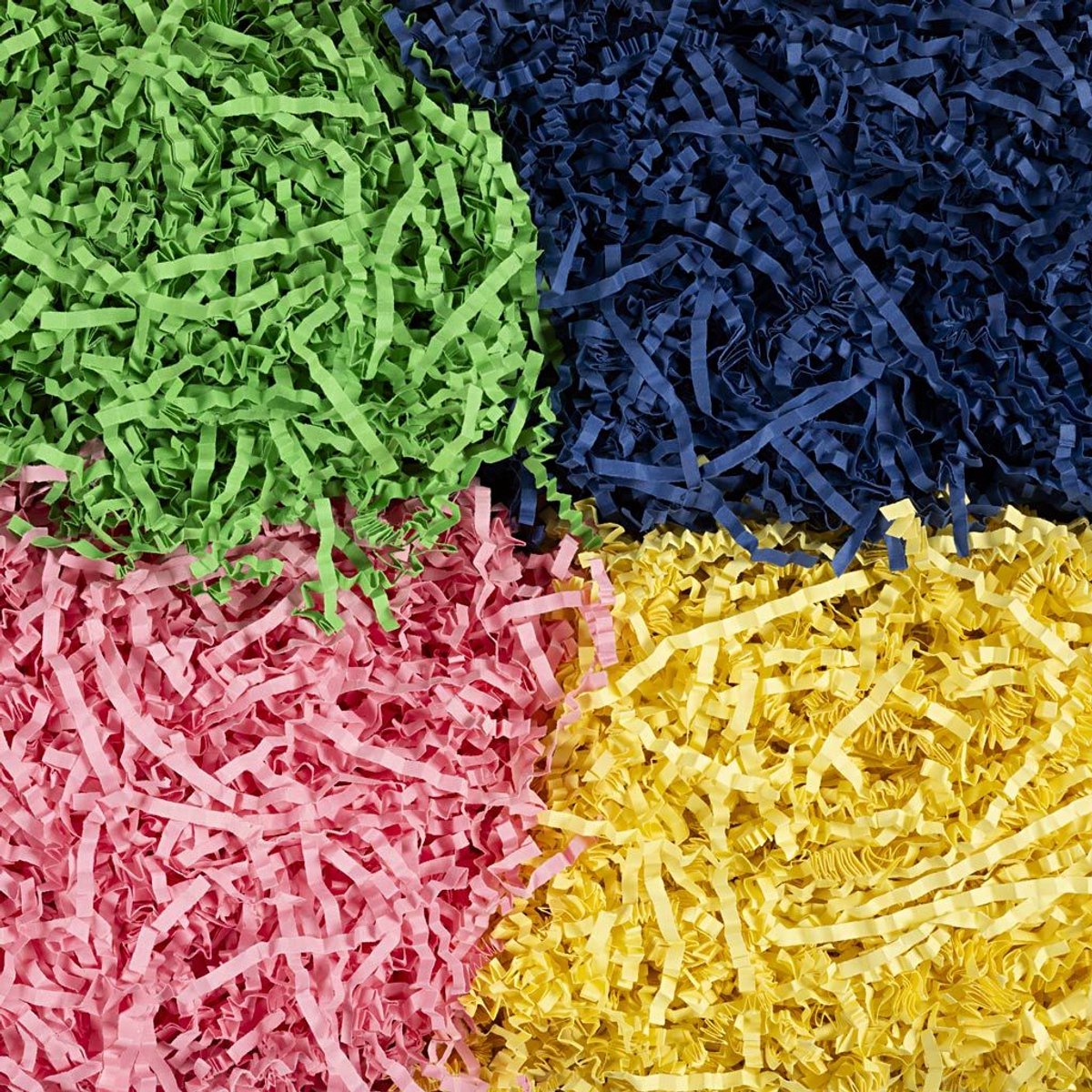 Creativ company cc crinkle papier blauw, donkergroen, roze en geel 4x50 gr