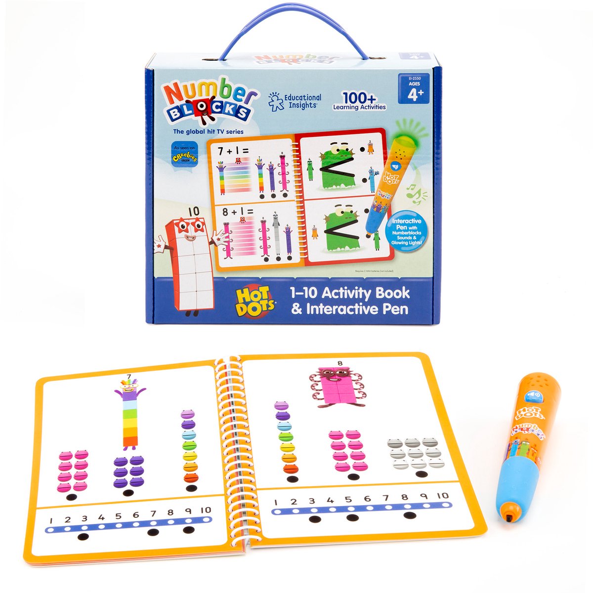 Learning resources hot dots numberblocks 1-10 activiteitenboek interactieve pen. - 3+