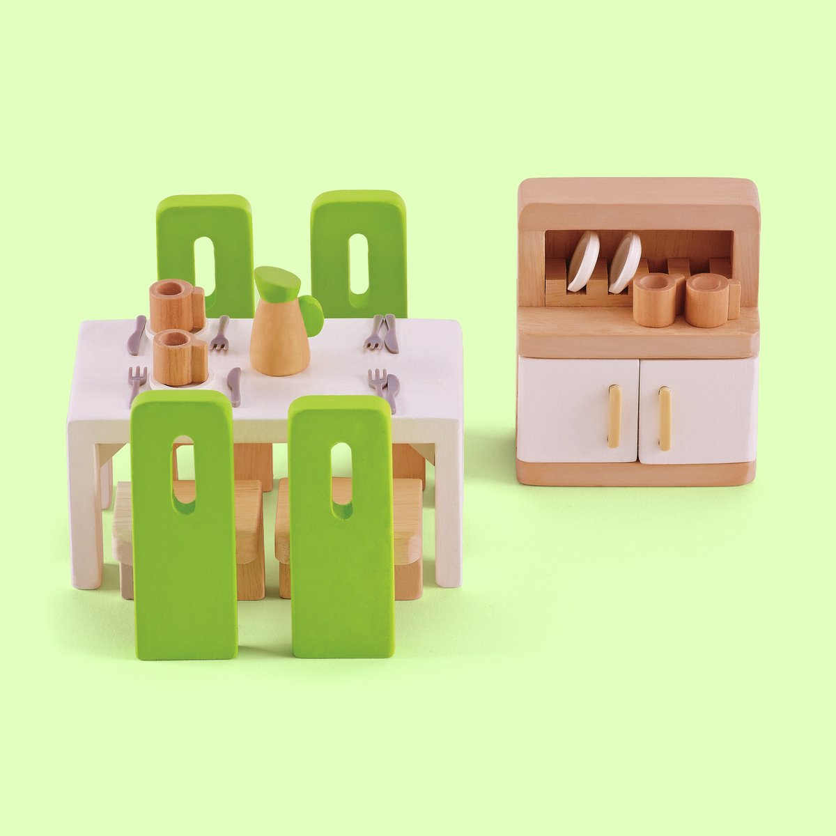 Hape poppenhuis eetkamer