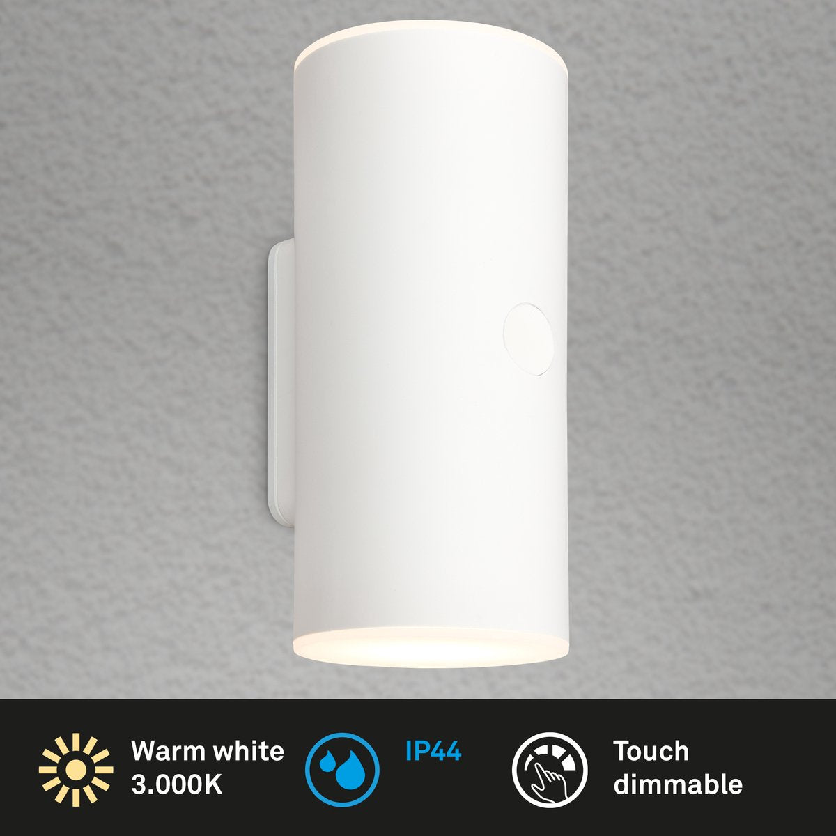 Briloner - lampe d'extérieur - lima - aanraken - dimbaar in stappen - opladen via usb - oplaadbare batterij - spatwater bescherming - 15,5 x 7 x 8 cm - zwart