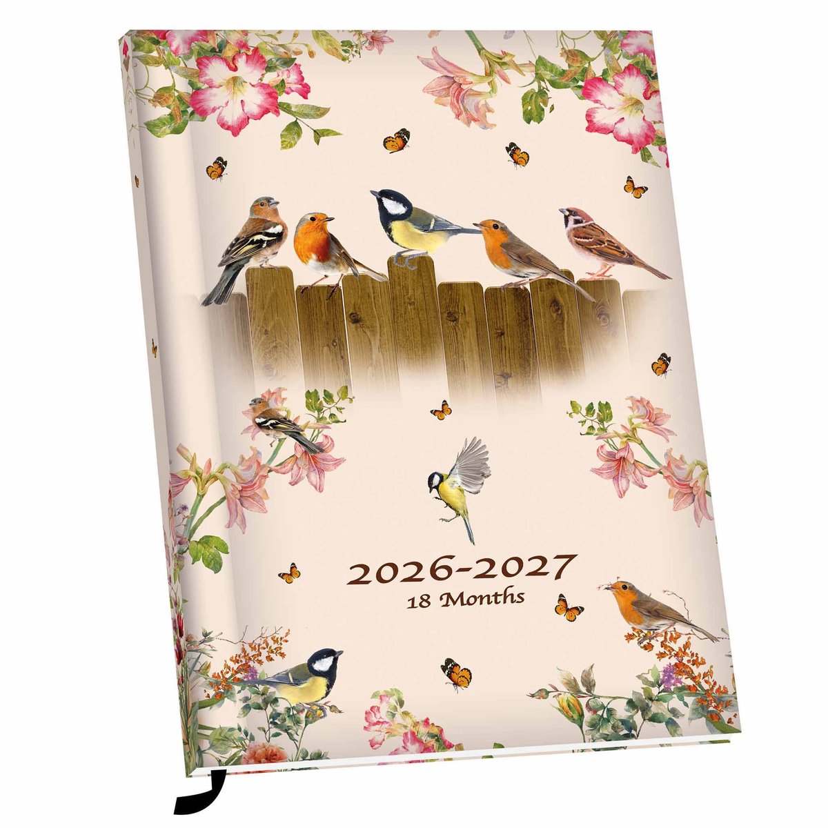 Plenty gifts agenda 2027 – 18-maanden agenda – garden birds agenda 2026-2027 – weekplanner – luxe kaft duurzame afwerking