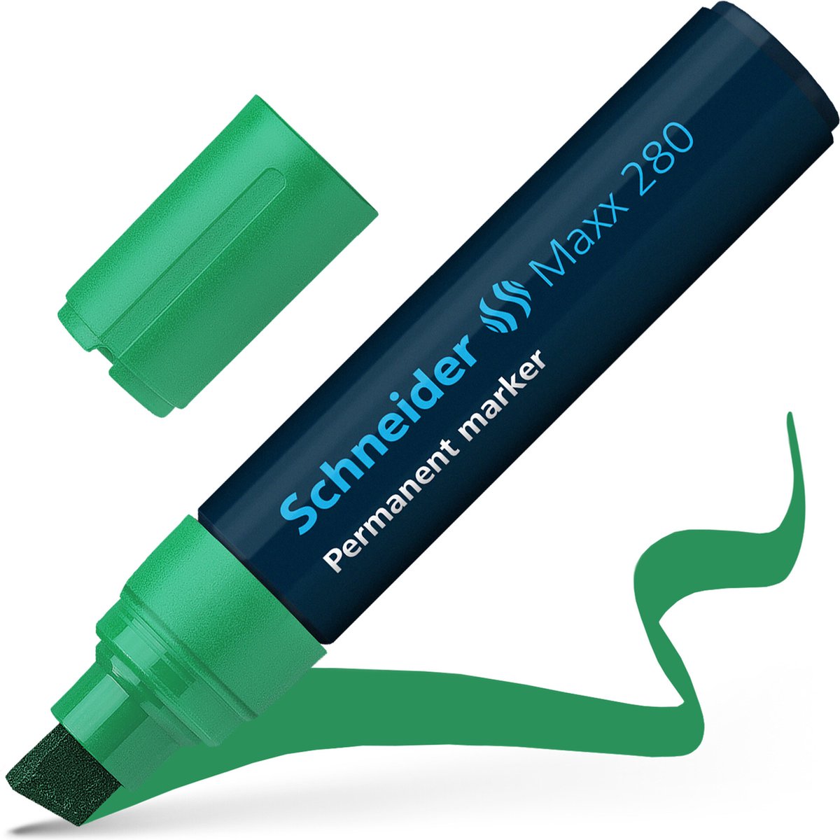 Schneider schrijfwaren schneider permanent marker - maxx 280 - beitelpunt - groen - s-128004