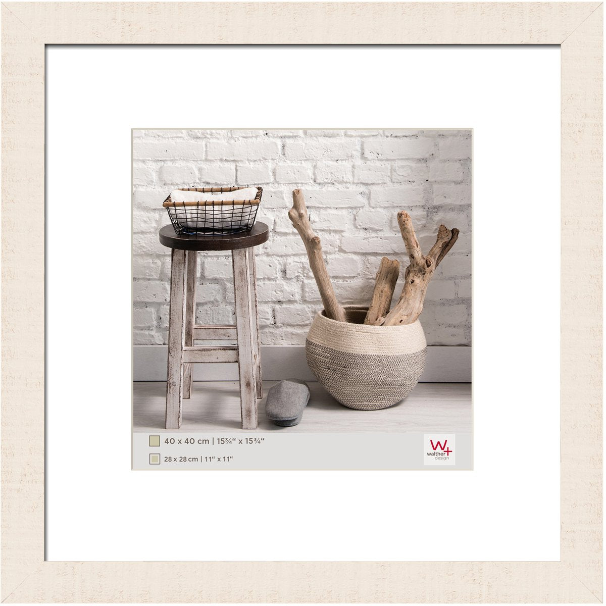 Walther home - houten lijst - fotoformaat 40x40 cm - crème wit