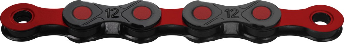 Kmc chain dlc12 126l box waxed 12-speed black red