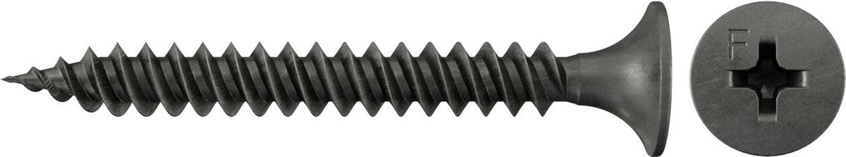 Fischer 1.000x snelbouwschroef 3,5 x 45 trompetkop gefosfateerd fijne draad kruiskop ph - 665089