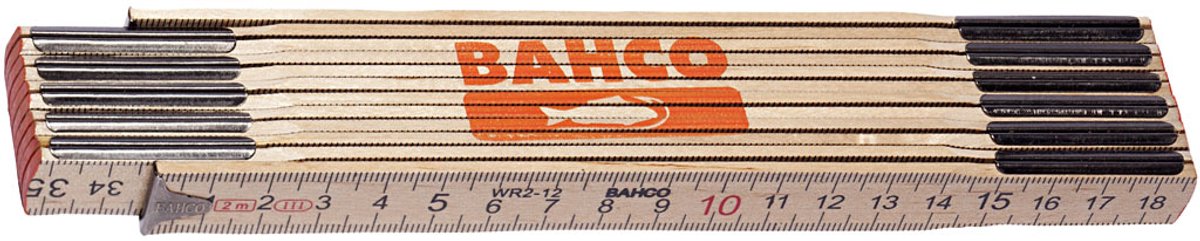 Bahco houten duimstok 200 cm blank