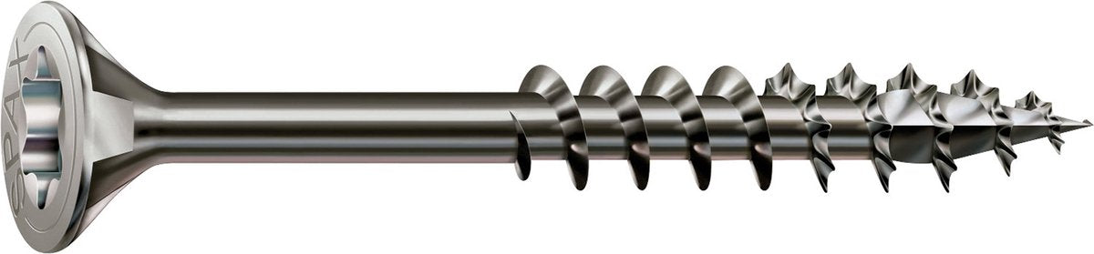 Spax roestvaststalen schroef, 6 x 100 mm, 90 stuks, deeldraad, verzonken kop, t-star plus t30, 4cut, roestvast staal a2 - 8000000288388