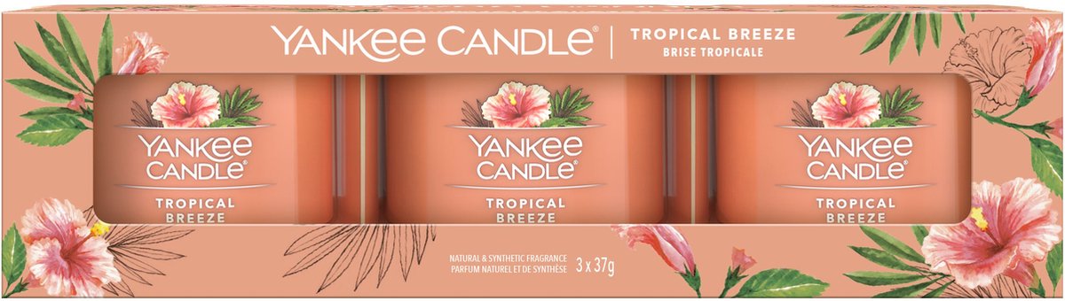 Yankee candle filled votive 3-pack - tropical breeze