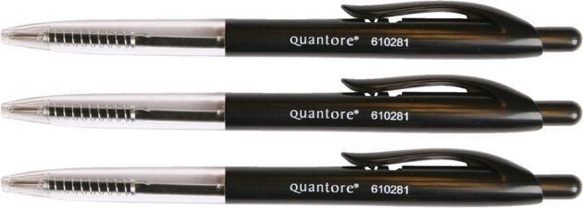Quantore balpen drukknop zwart medium