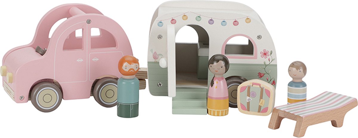 Little dutch - speelgoed auto met caravan fsc