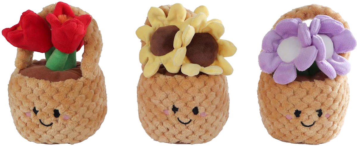 Take me home knuffel plant pluche - bloemenmand, 18cm