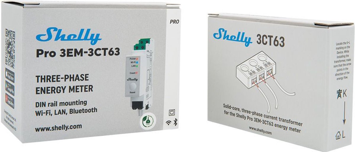 Shelly elektriciteitsverbruikmeter 1 3 richtingsgerichte wifi pro