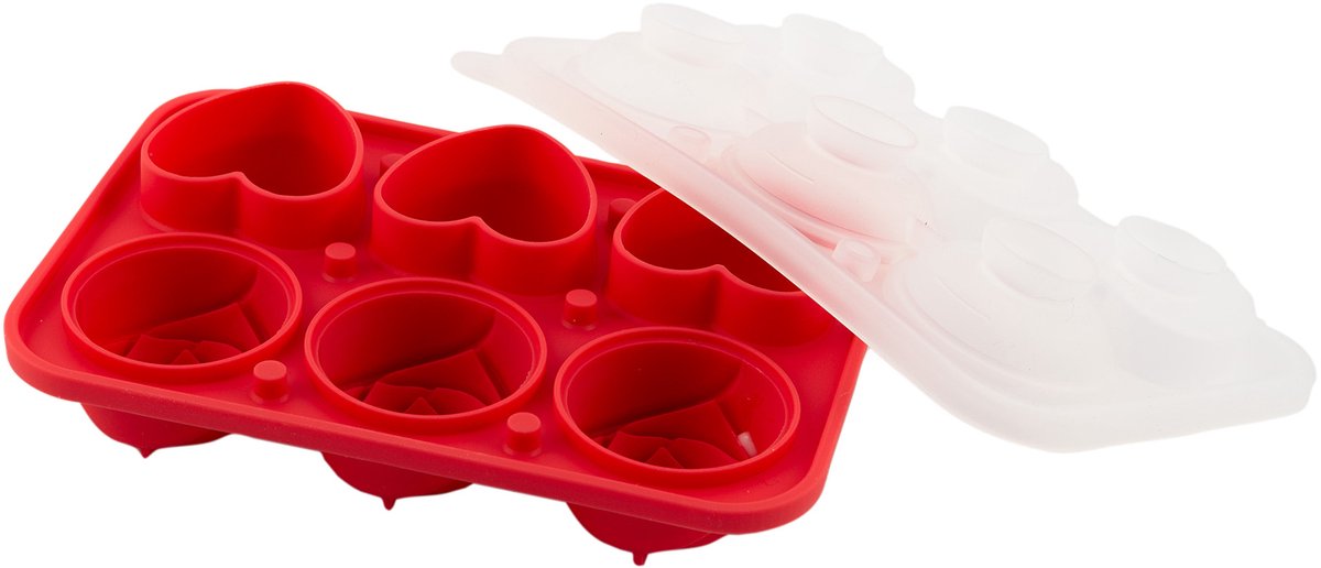 Dotz ijsblokjesvorm uit platinum silicone rozen en hartjes 17x12x5cm