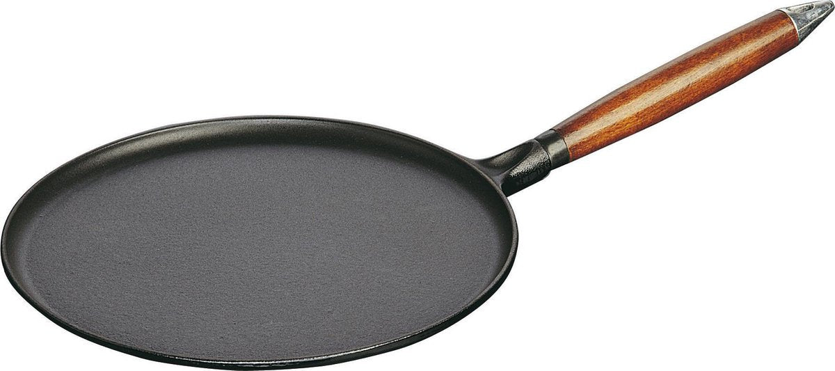 Staub pannenkoekenpan crepepan - zwart - ø 28 cm - geëmailleerde anti-aanbaklaag