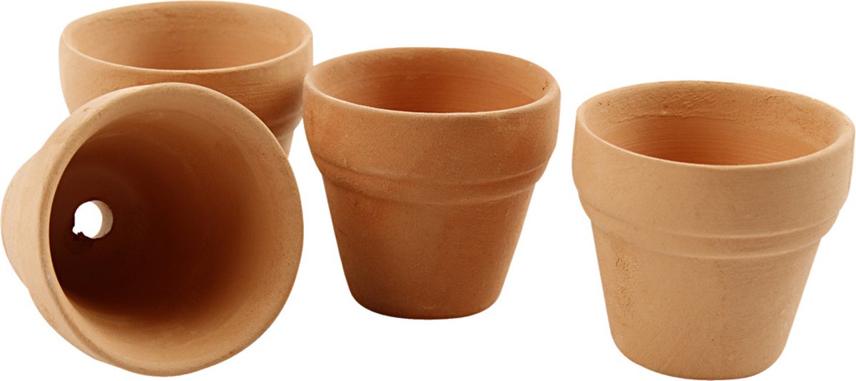 Creativ company creotime bloempot 3,1 x 3,4 cm terracotta bruin 48 stuks
