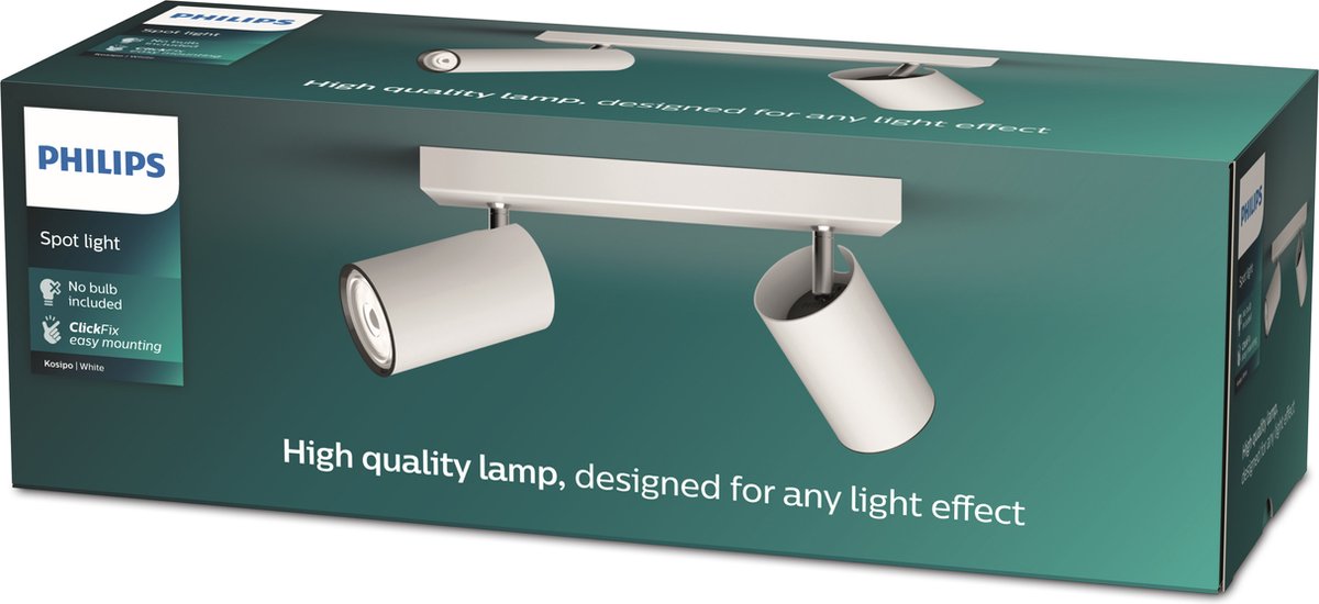 Philips led philips kosipo opbouwspot - 2-lichts - wit