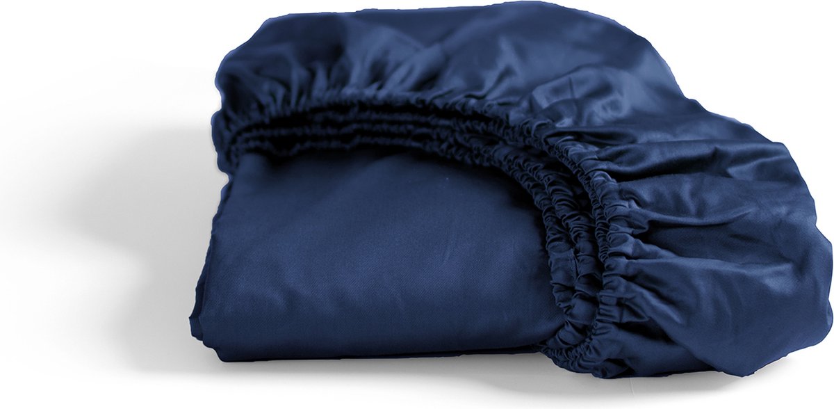 Cinderella - sundays - hoeslaken - tot 25 cm matrashoogte - satijn - 80x210 cm - navy