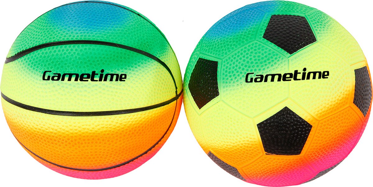 Gametime mini sportballenset junior 10 cm pvc 2-delig