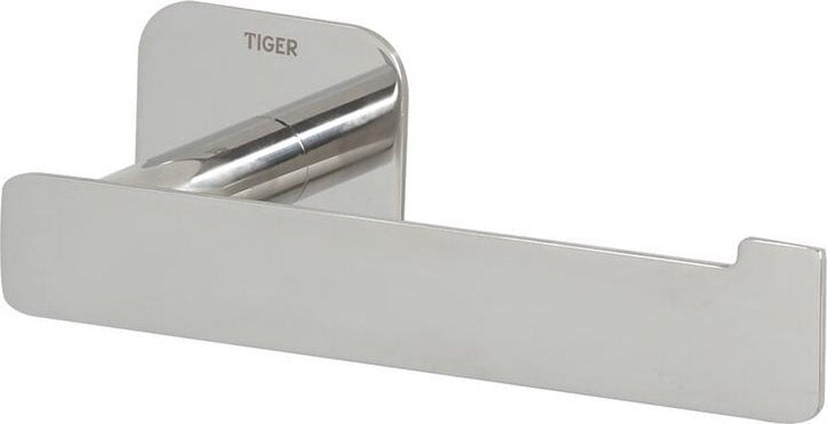 Tiger colar - wc rolhouder zonder klep - zonder te boren - toiletrolhouder zelfklevend - rvs gepolijst