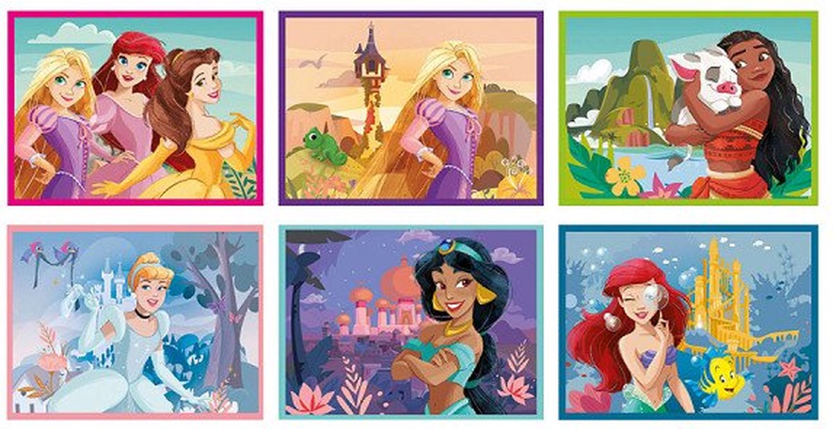 Clementoni - 12 blokken puzzel - disney prinsessen - 6 afbeeldingen - vanaf 3 jaar
