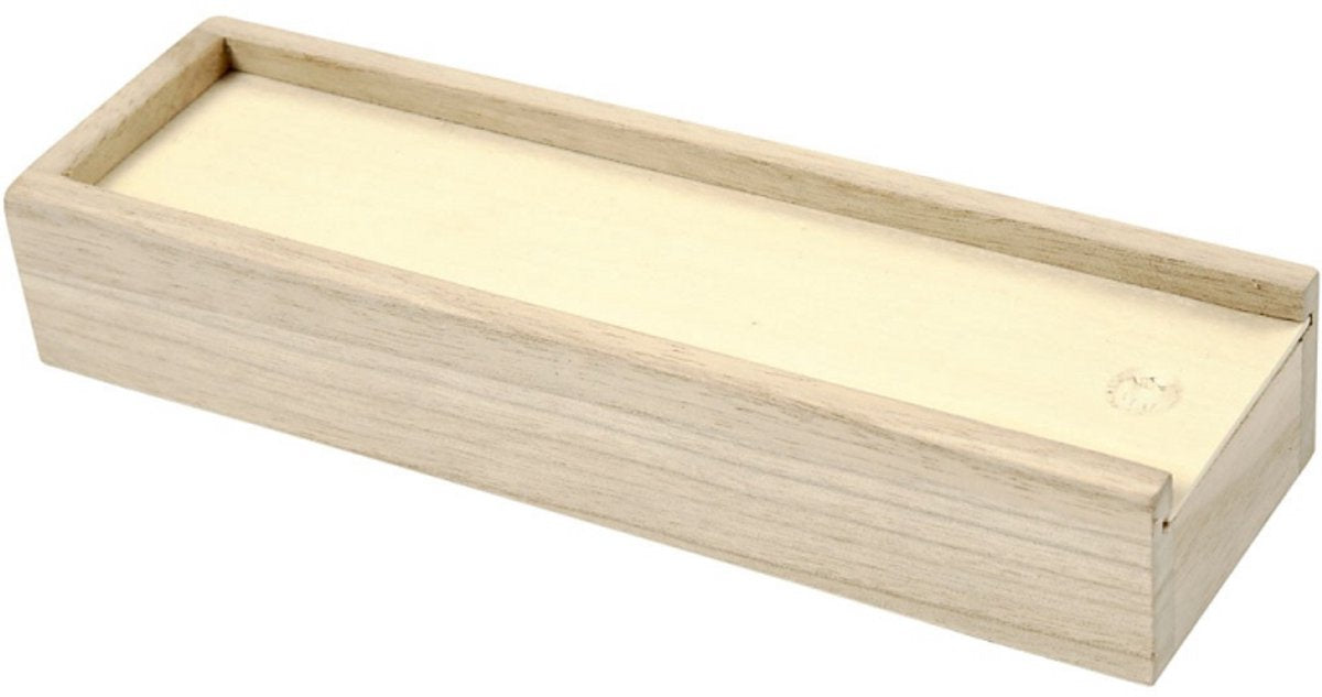 Creativ company houten pennendoos met schuifdeksel