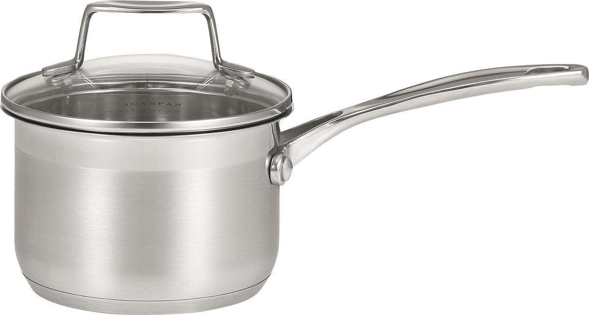 Scanpan impact steelpan 16 cm met glasdeksel