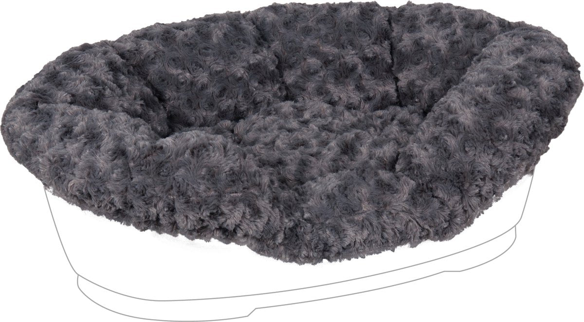 Flamingo hondenkussen tuck cuddly grijs xl – 92x61x26 cm – elastische pluche hoes – perfect voor tuck hondenmand –