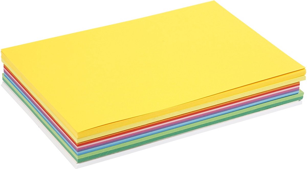 Colortime verschillende kleuren karton 180 grams - a4 karton - hobbykarton - stevig papier - knutselpapier knutselkarton - lente kleuren - 21x29,7 cm - a4 - 30 vellen