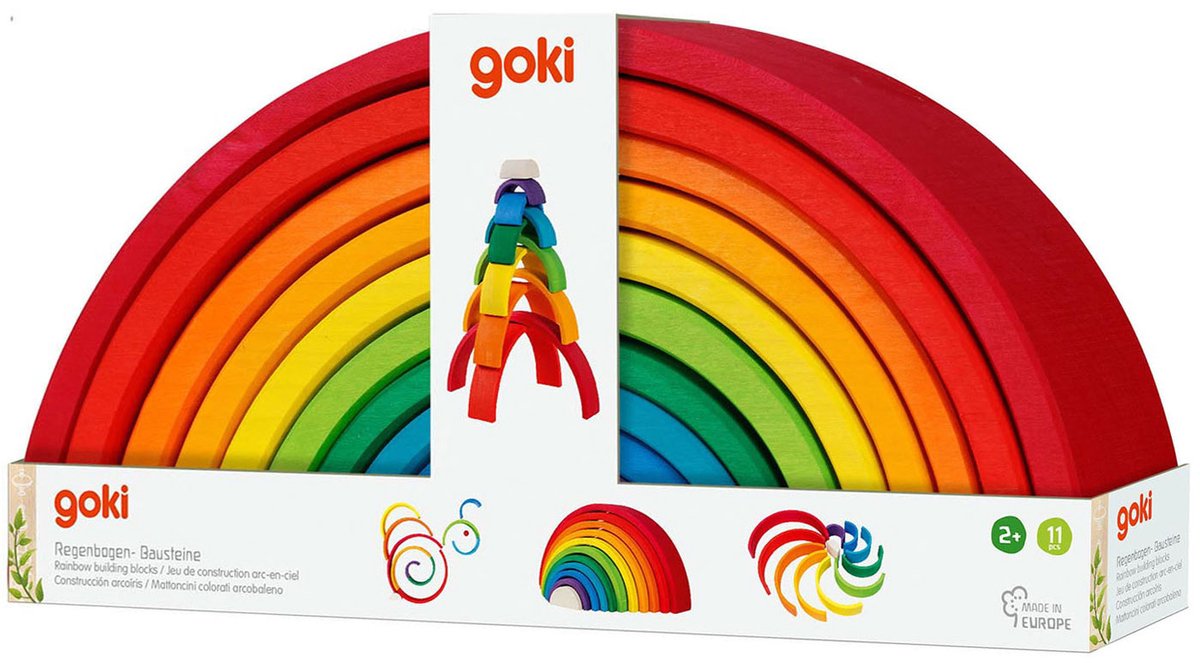 Goki regenboog bouwblokken, 11dlg.