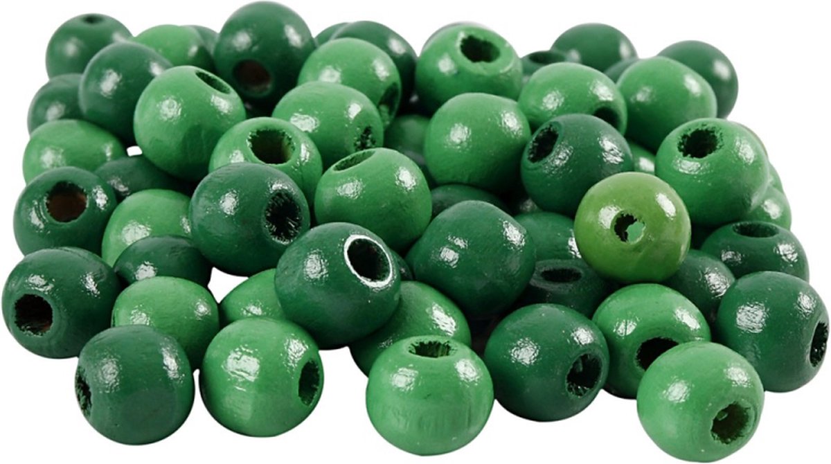 Creativ company cc houten kralen 12 mm groen 40 stuks