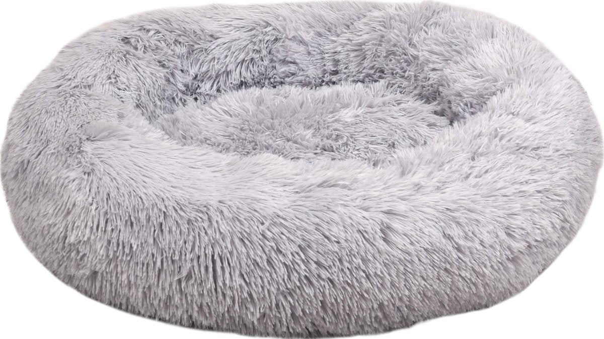 Flamingo hondenmand donut rond lichtgrijs 50cm