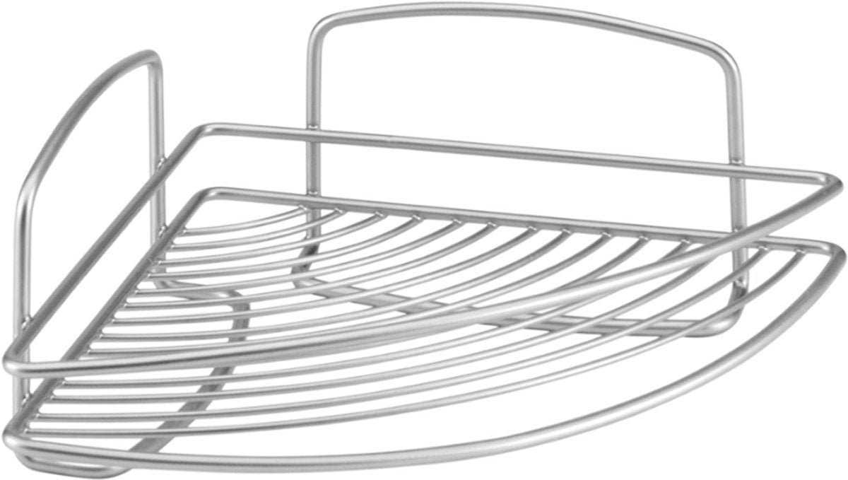 Metaltex onda badkamerrek hoekplank – 22x22x11 cm – zilver – metaal polytherm coating – 5 jaar garantie