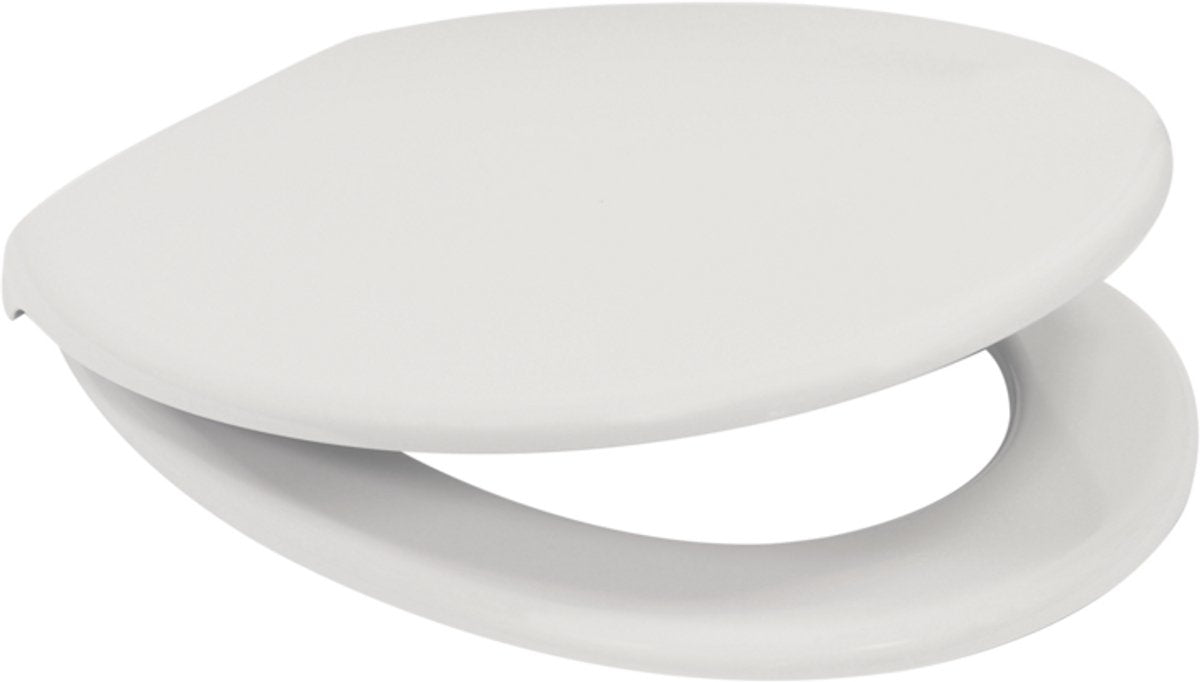Plieger rondo toiletbril - universele vorm wc bril - duroplast - wit - met deksel - softclose - kunststof bevestiging