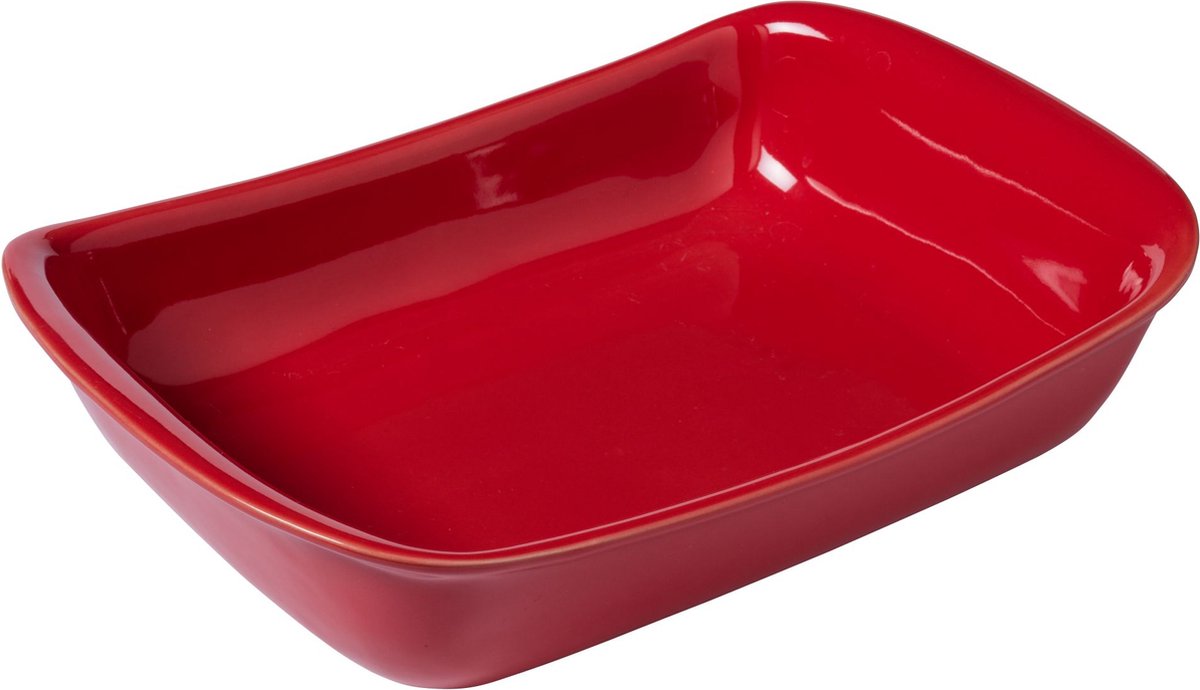Pyrex supreme - ovenschaal - rechthoekig - rood - keramiek - 33 x 7 x 23 cm