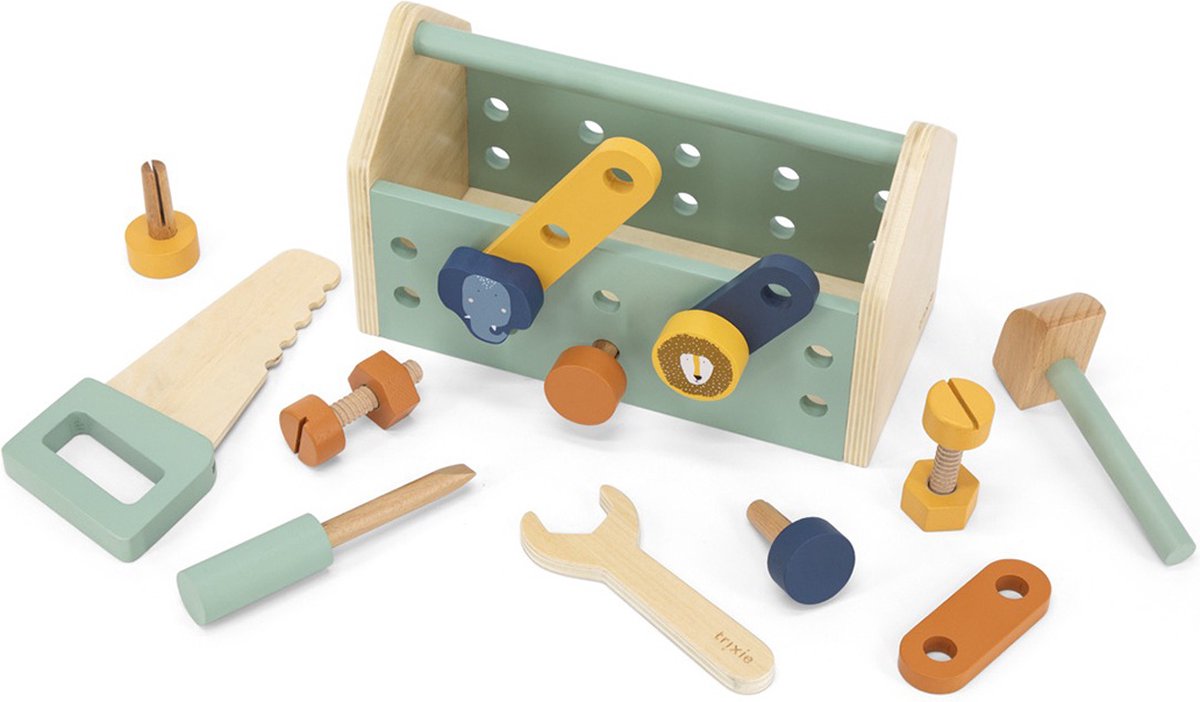 Trixie houten speelgoed - gereedschap - voor kinderen - gereedschapskist - vanaf 2 jaar - voor jongens en meisjes - fsc