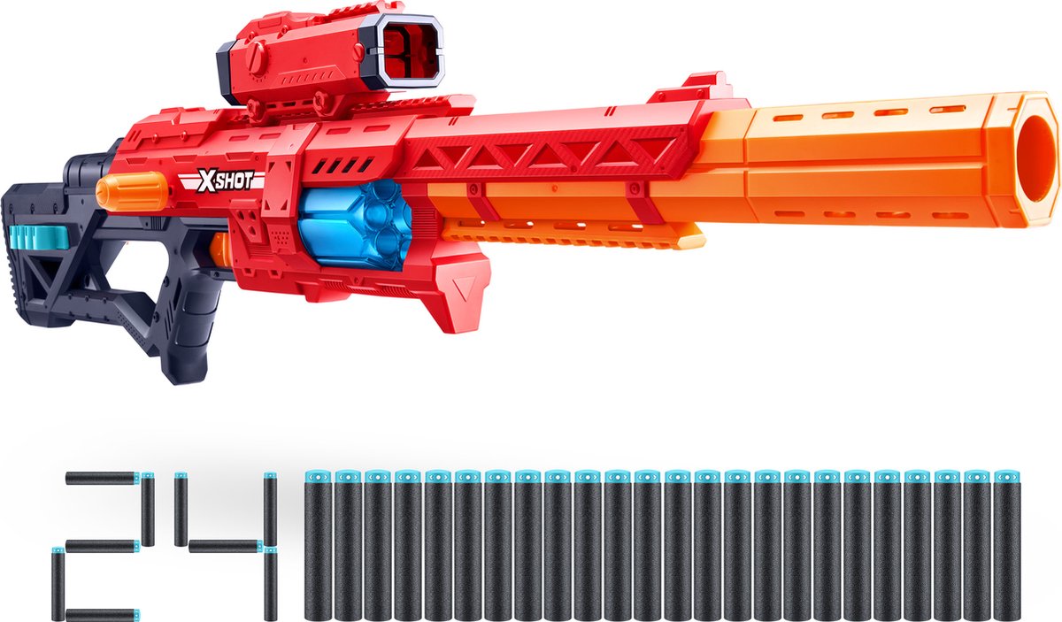 Xshot zuru x-shot excel red range x8 blaster met 24 pijlen
