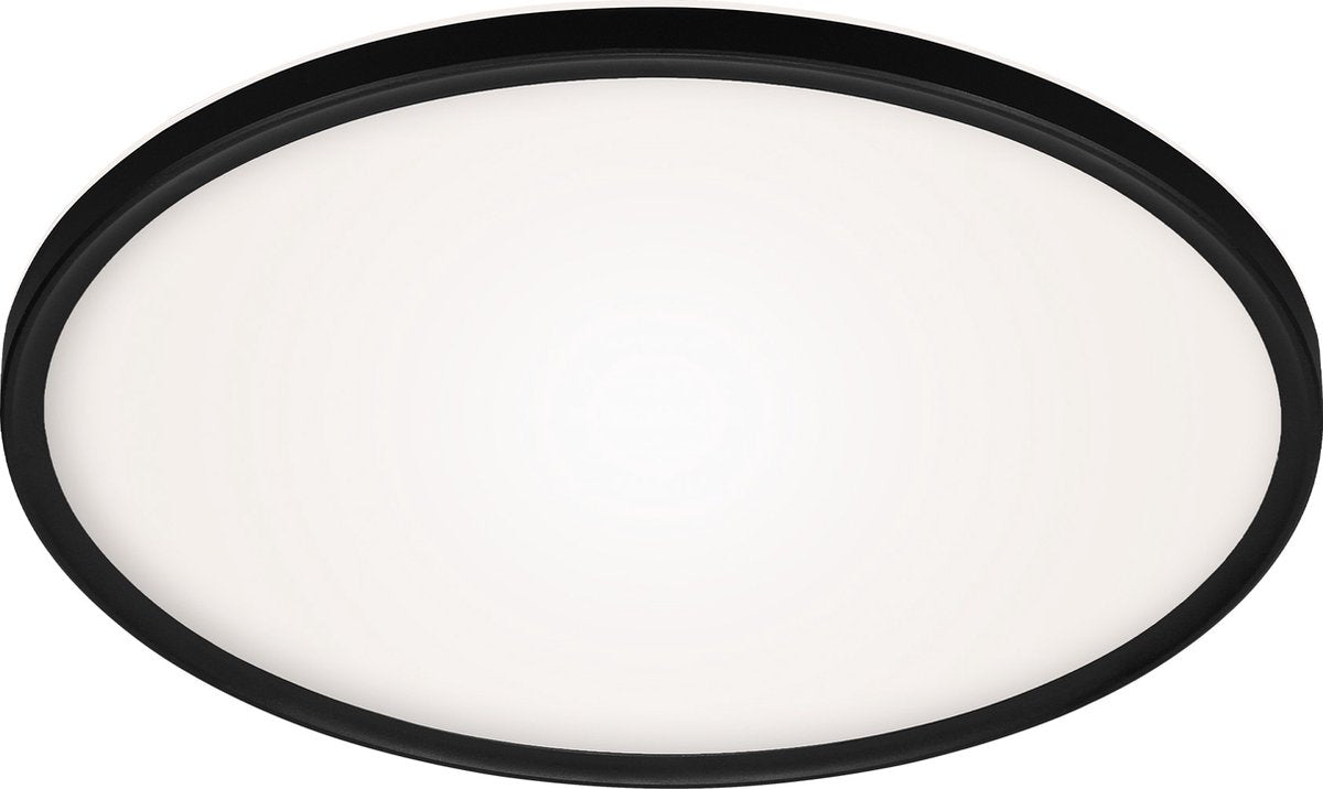 Briloner slim - led plafonniére - plafondlamp met achtergrondverlichting - 22 watt - 3000 lumen - 4000 kelvin - wit-zwart