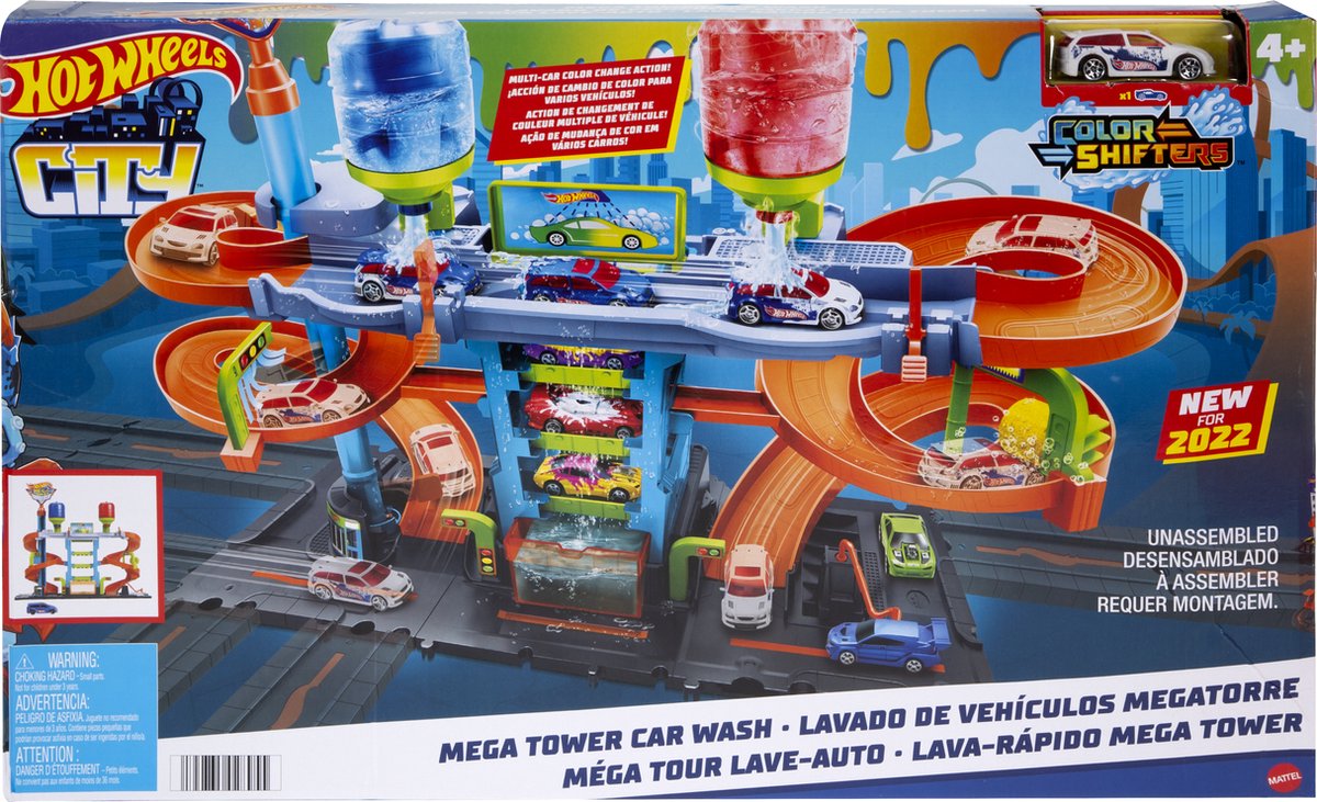Hot wheels city mega autowasserette - speelgoedvoertuig