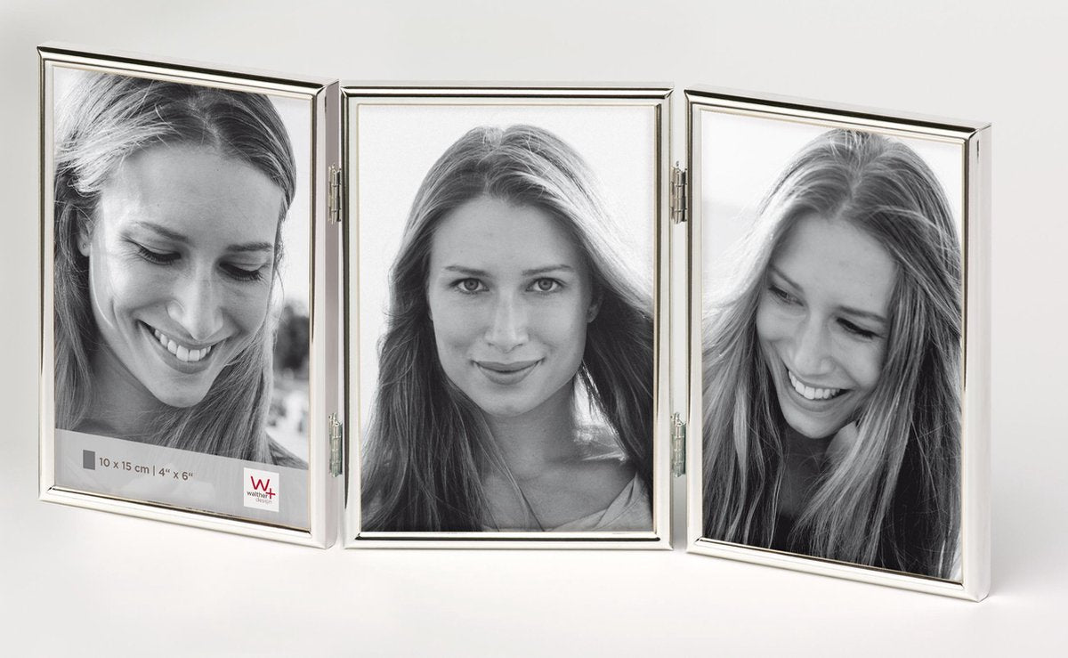 Walther design chloe - fotolijst - fotoformaat 3x 13x18 cm - zilver