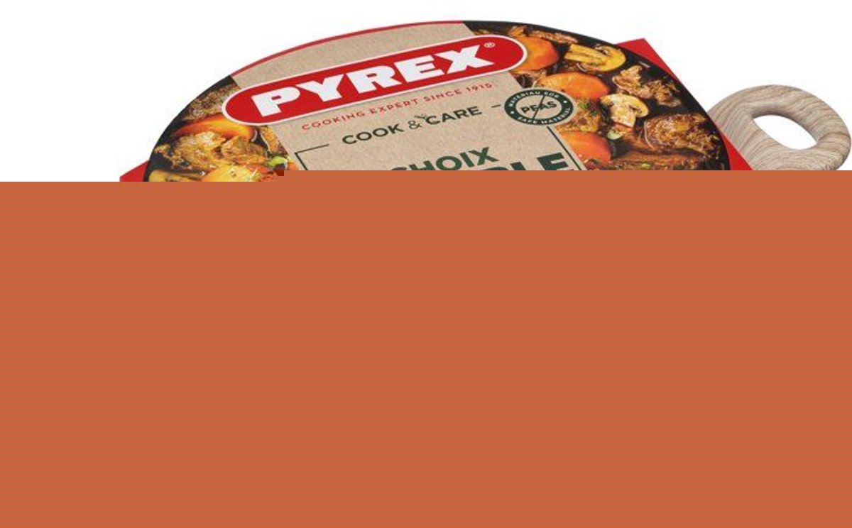 Pyrex braadpan met deksel - - cook care - 24 cm - anti-aanbaklaag - geschikt voor inductie - pfas-vrij