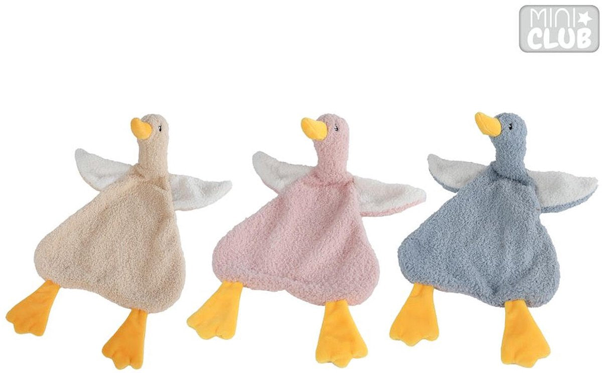Mini club knuffeldoekje pluche eend - zacht baby speelgoed 40cm multi kleuren.