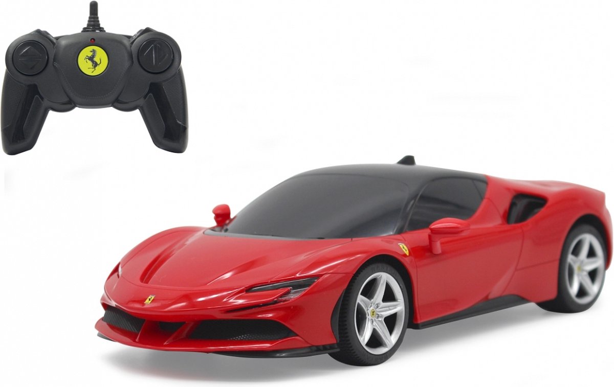 Jamara rc auto ferrari sf90 stradale 16,5 cm rood 2-delig