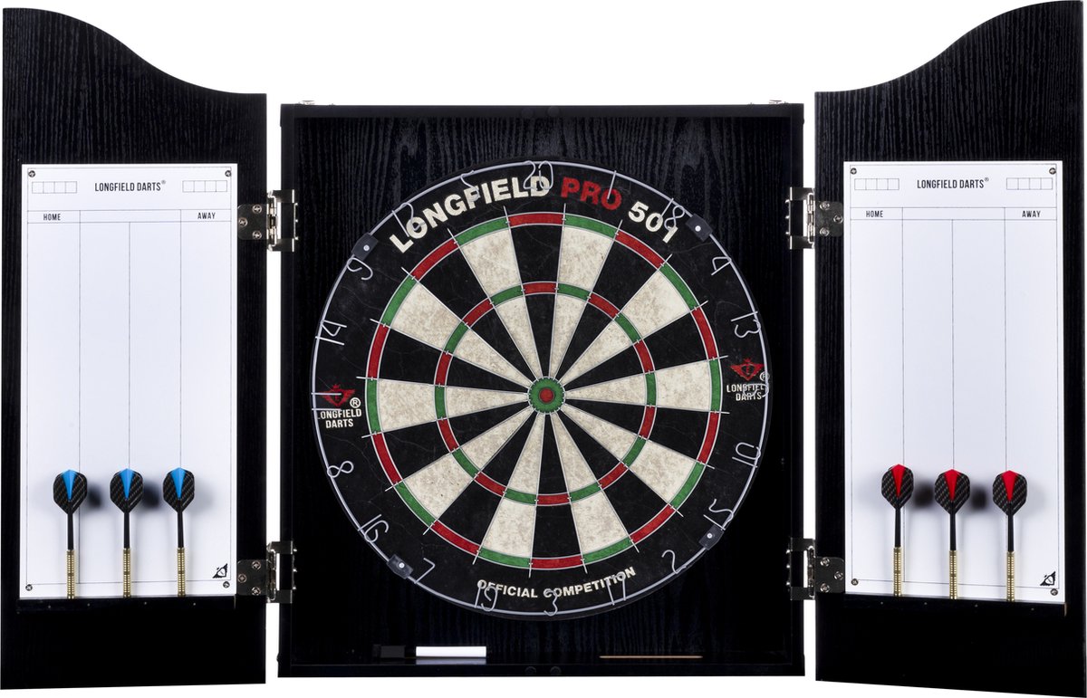 Engelhart houten cabinet met sisal dartbord incl. dartset