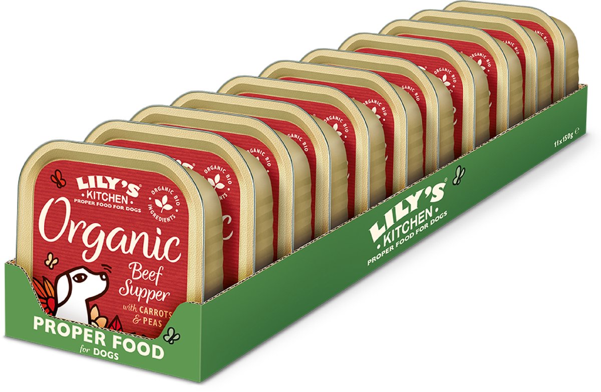 Lily's kitchen biologische pat� - hondenvoer nat - met kip - 11 x 150 g - nl-bio-01