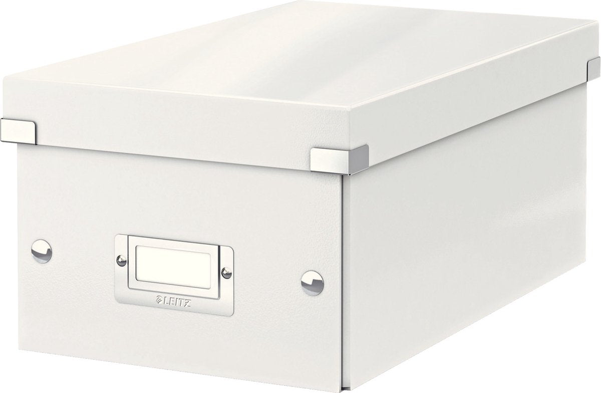 Leitz wow click store kartonnen opbergdoos - 84% gerecycled karton - 20.6 x 15 x 35.2 cm (bxhxd) - ideaal voor kantoor en thuiswerken - wit